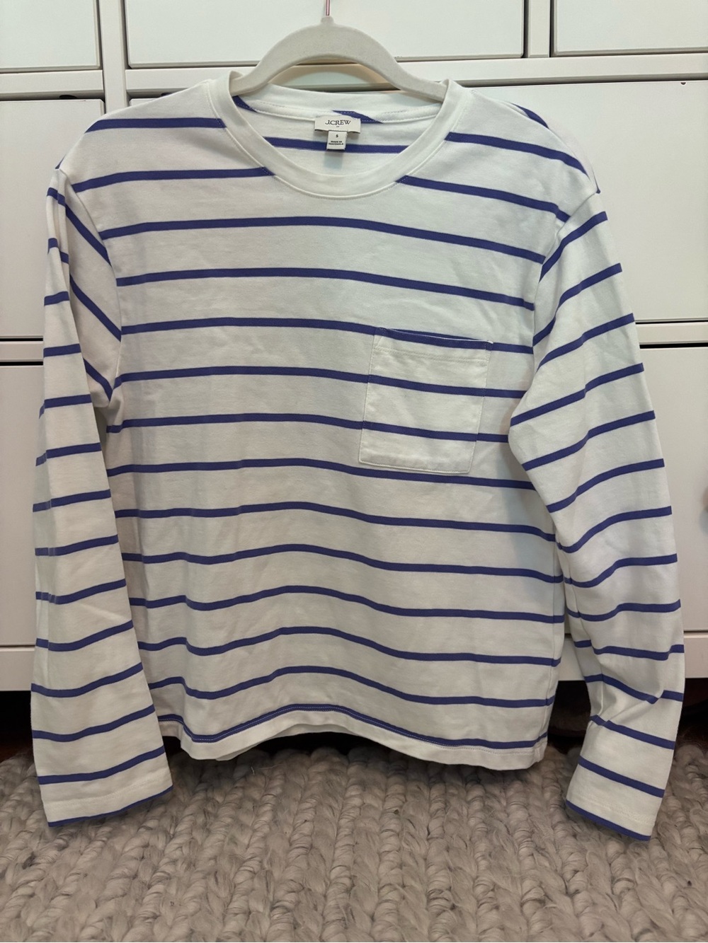 J. Crew NWOT Striped Long Sleeve Pocket Tee Small